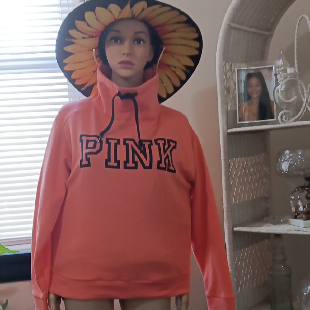 PINK Victoria's Secret Peach Hoodie Cowl Neck Nwt